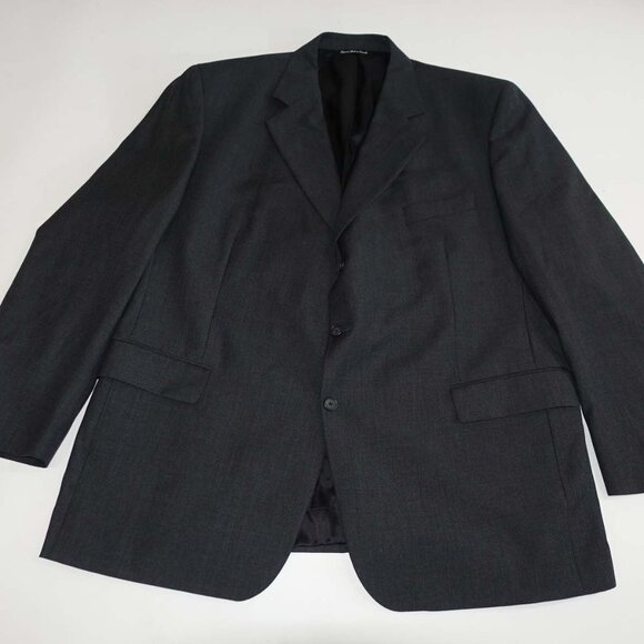 Jack Victor Men's Suit Jacket Size 52 Regular Charcoal Gray 100% Wool Blazer 52R - Picture 1 of 10